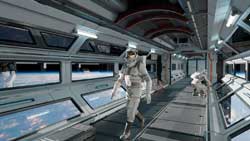 Astronaut on High-Altitude Station